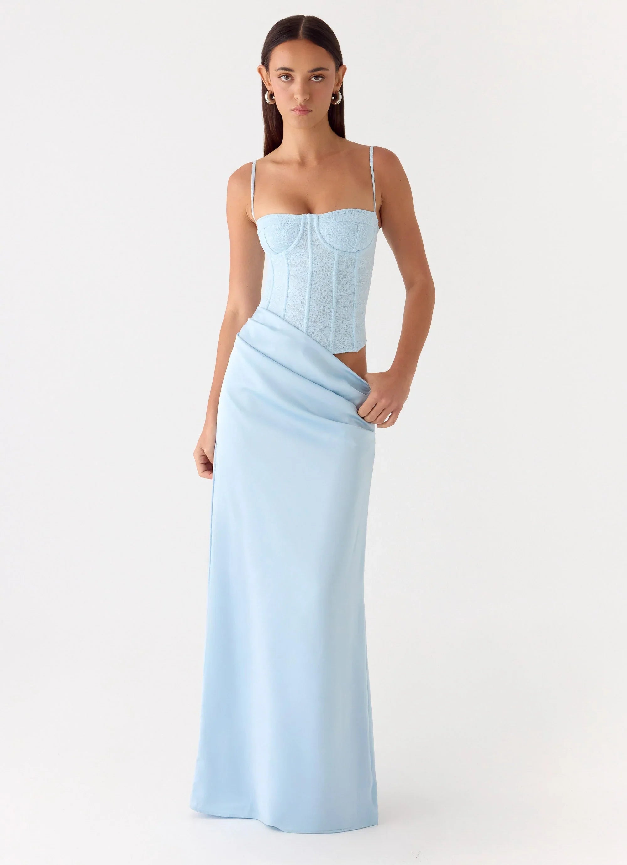 Kalila Corset Maxi Dress Blue