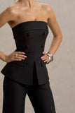 Noemi Black Bandeau Tailored Jumpsuit