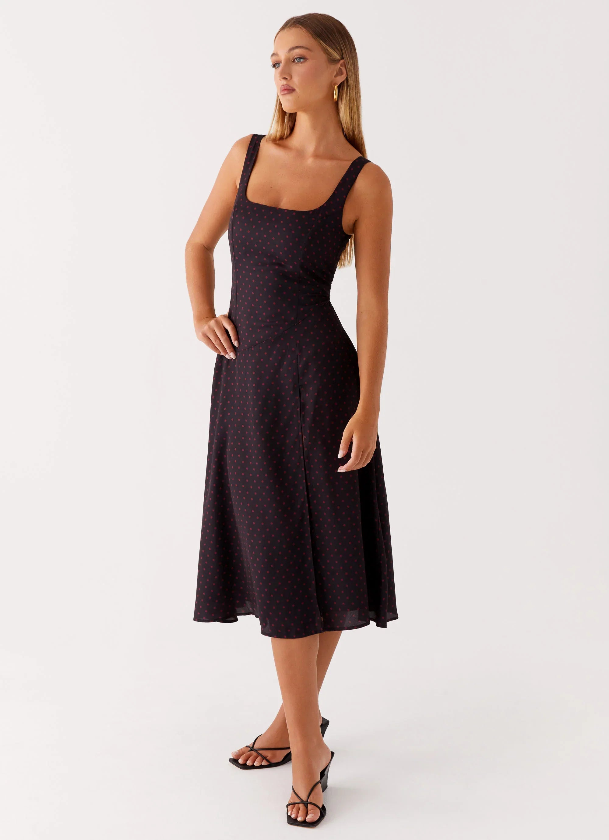 Rowyn Midi Dress Black Polka Dot
