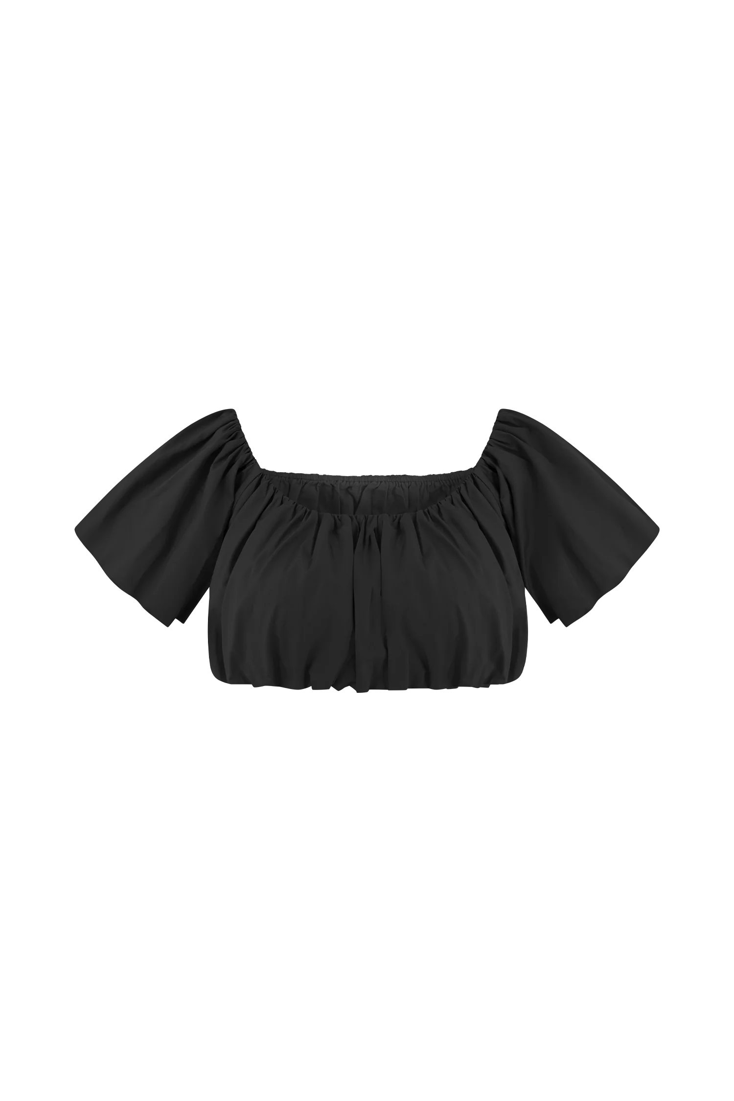 Autumn Off Shoulder Bubble Top Black