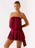 Forever Young Mini Dress Dark Cherry