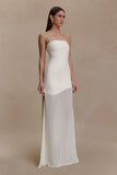 Mason Crepe And Chiffon Maxi Dress Ivory