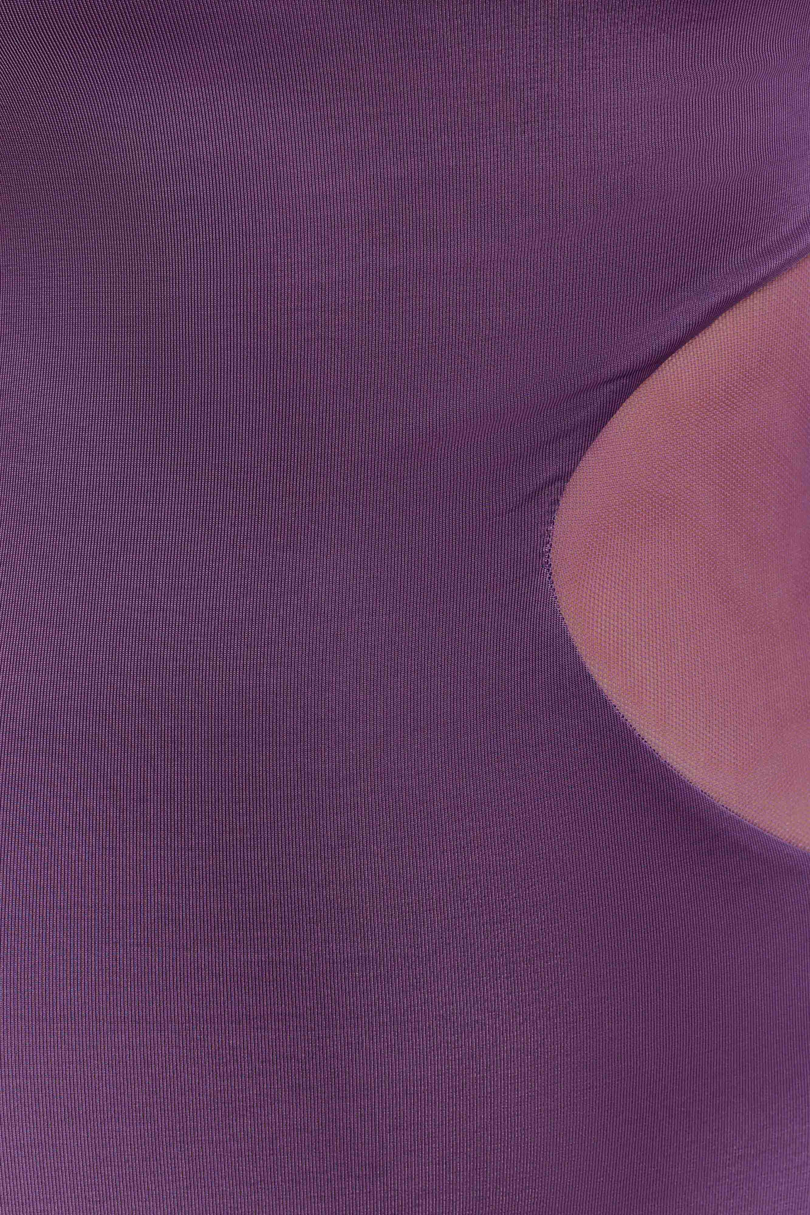 Megan Slinky And Mesh Maxi Dress Purple