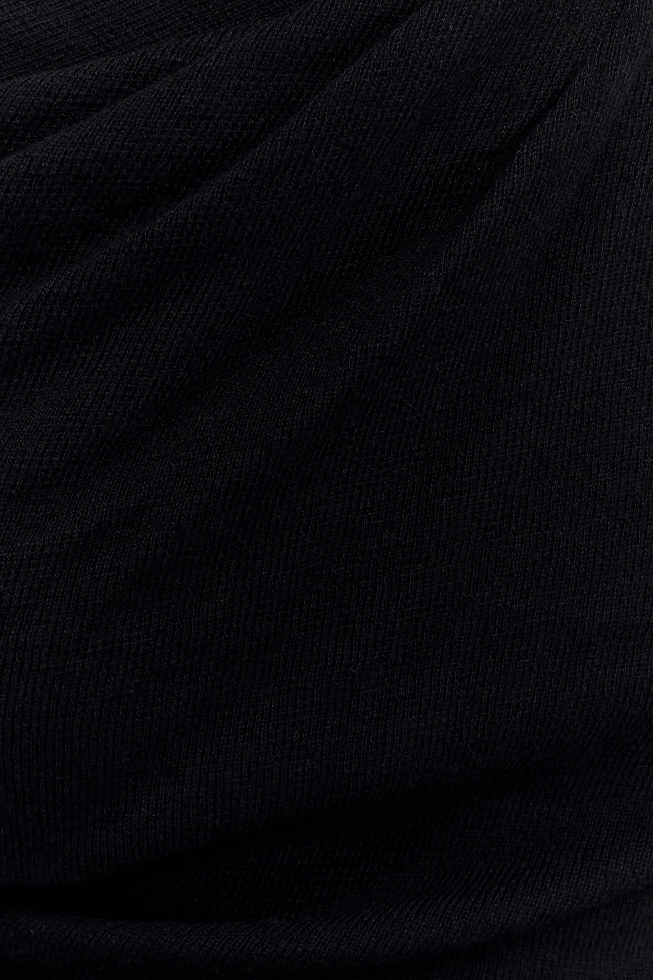 Culver Draped Twist Knit Top Black