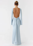 Midnight Song Long Sleeve Maxi Dress Misty Blue