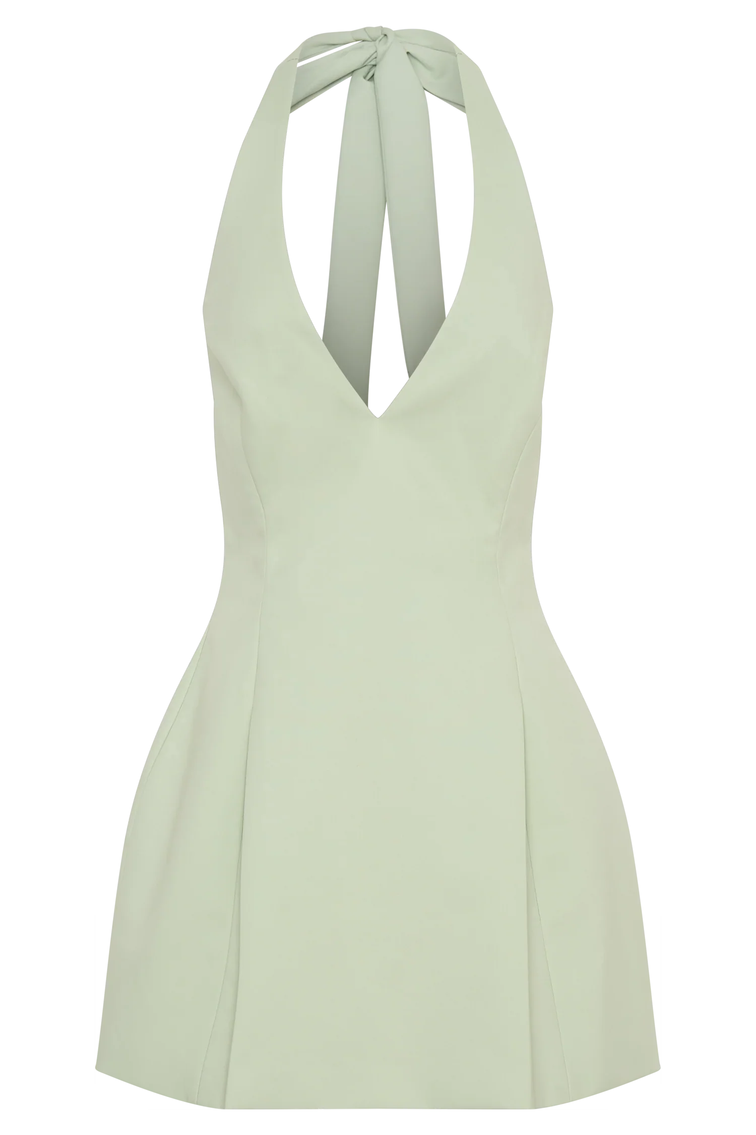 Nelly Halter Neck Cotton Mini Dress Sage