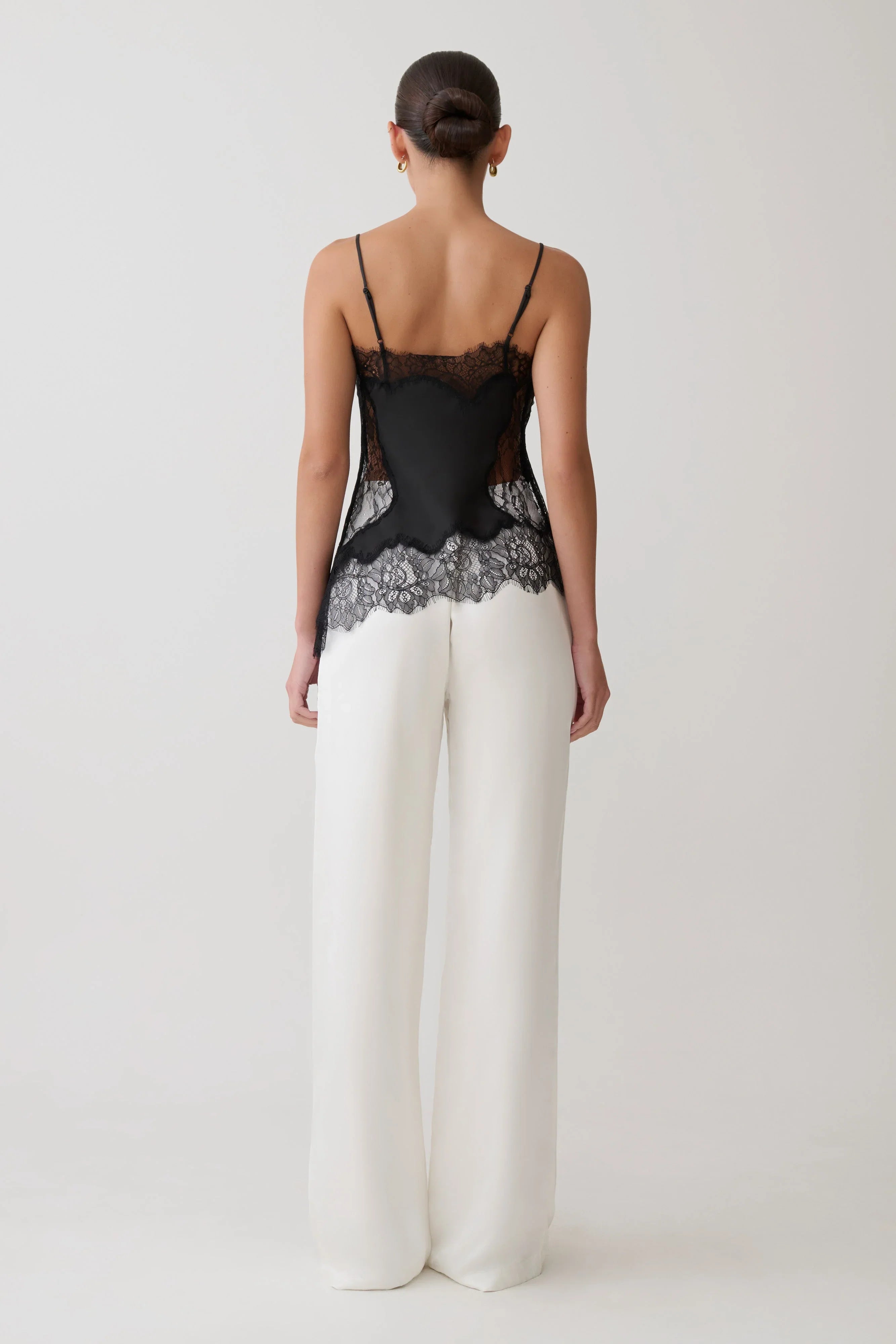 Miriam Satin Lace Camisole Black