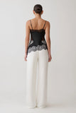 Miriam Satin Lace Camisole Black