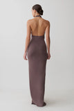 Cindylou Halter Knit Maxi Dress Peppercorn
