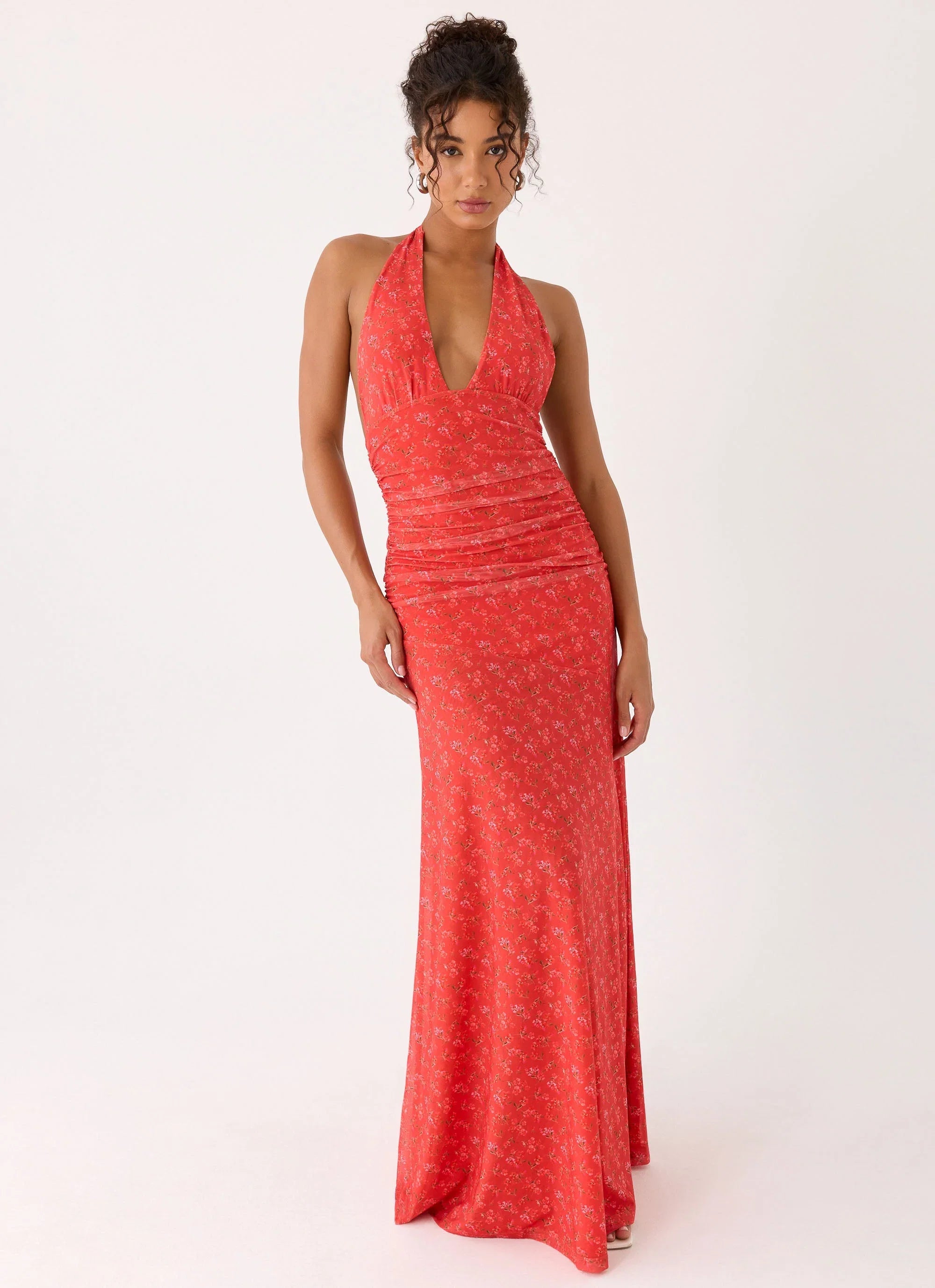 Esme Maxi Dress Magenta Red Rose