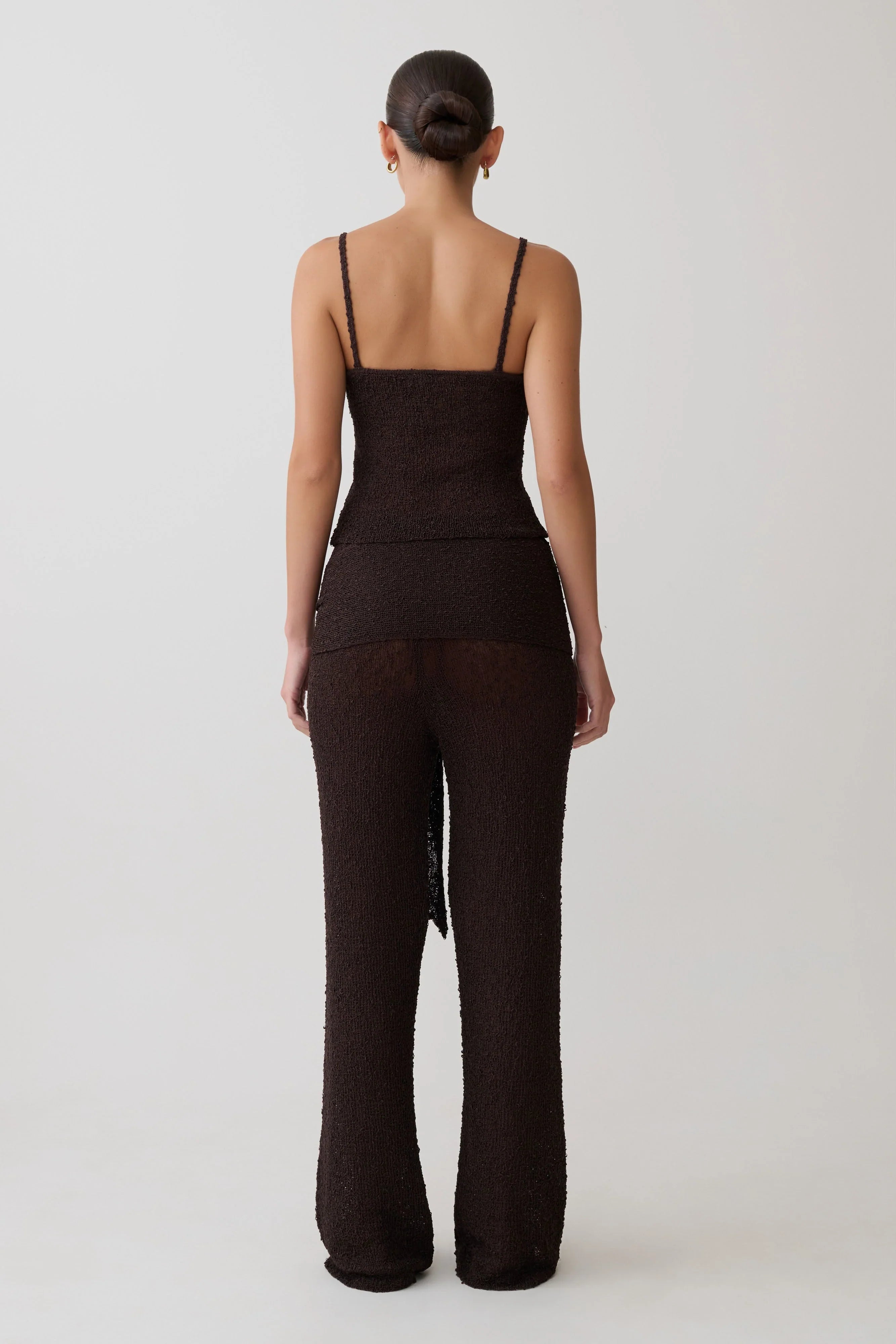 Mattais Boucle Knit Pants Dark Chocolate