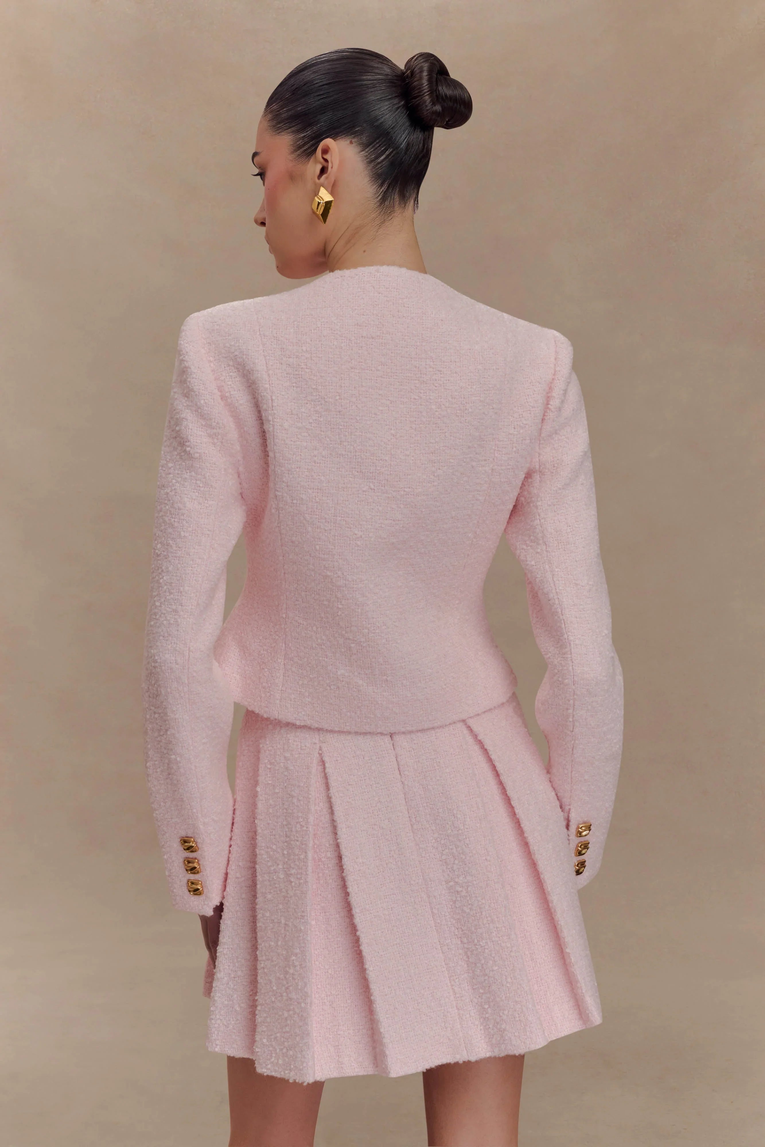 Cleo Boucle Mini Skirt Powder Pink
