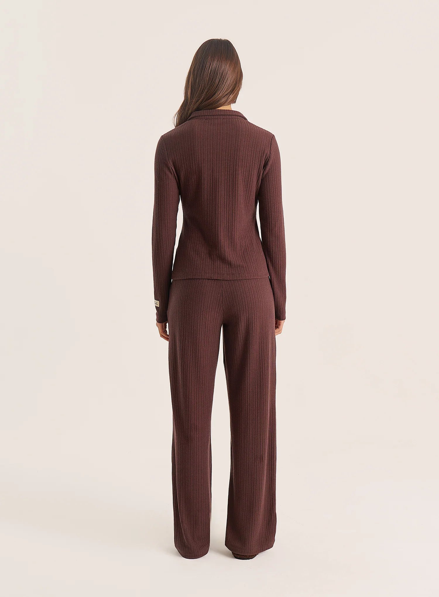 Chocolate Buttoned Pointelle Top