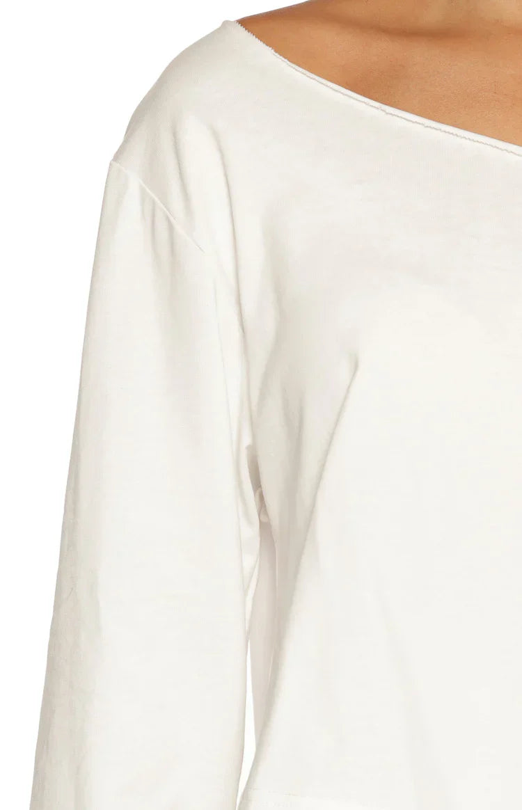 Phoenix White Off Shoulder Long Sleeve Top