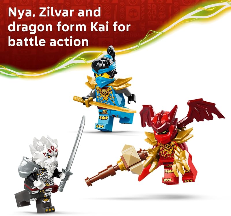 LEGO NINJAGO Zilvar and Grimtak the Dragon Beast 71863 Building Toys for Boys Girls Ages 7 Action Figures for Pretend Play 3 Minifigures 232 pieces Gift for Birthdays