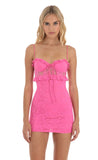 Lace Ruffle Dress in Pink