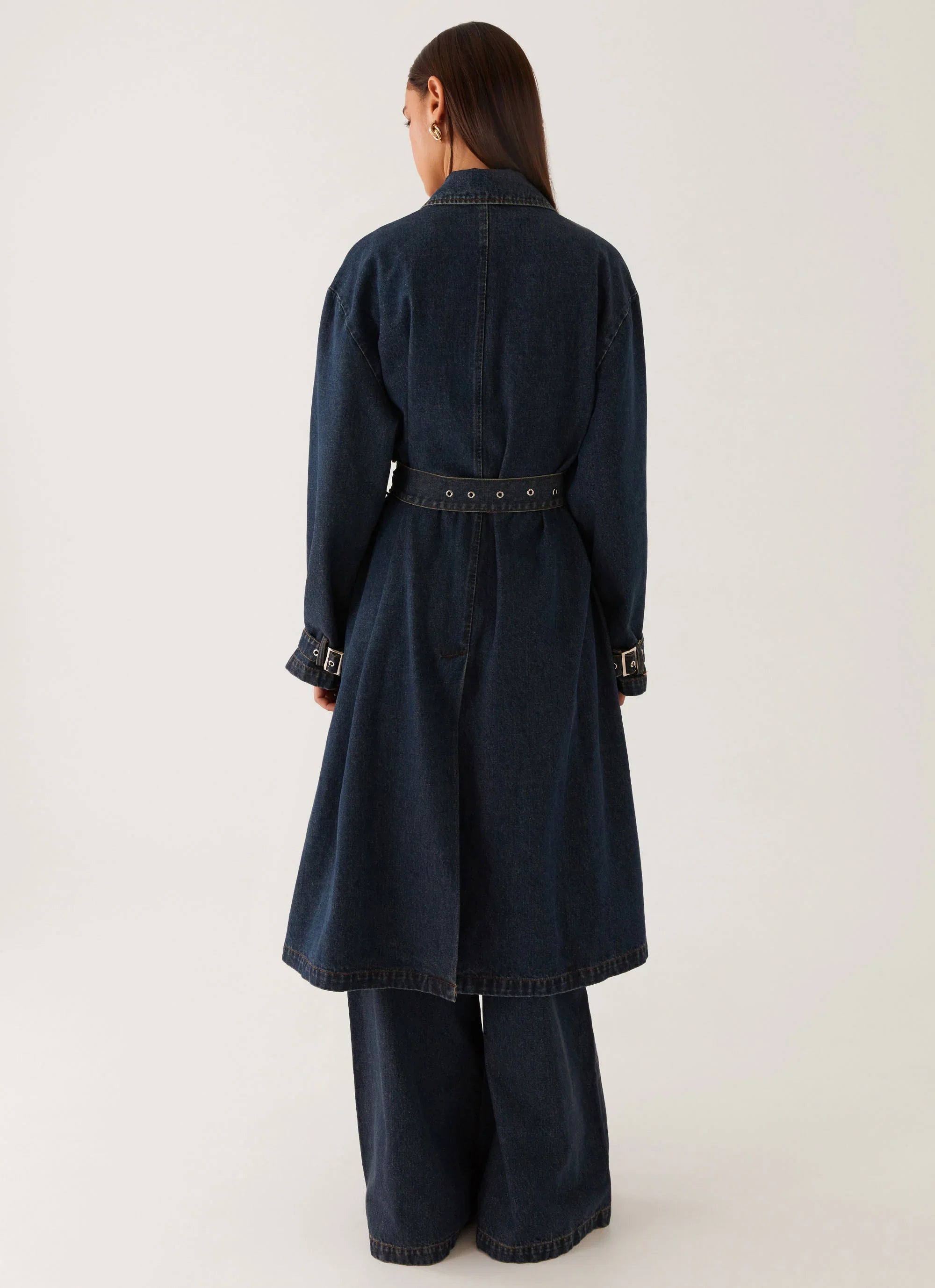 Yosemite Oversized Trench Coat Blue