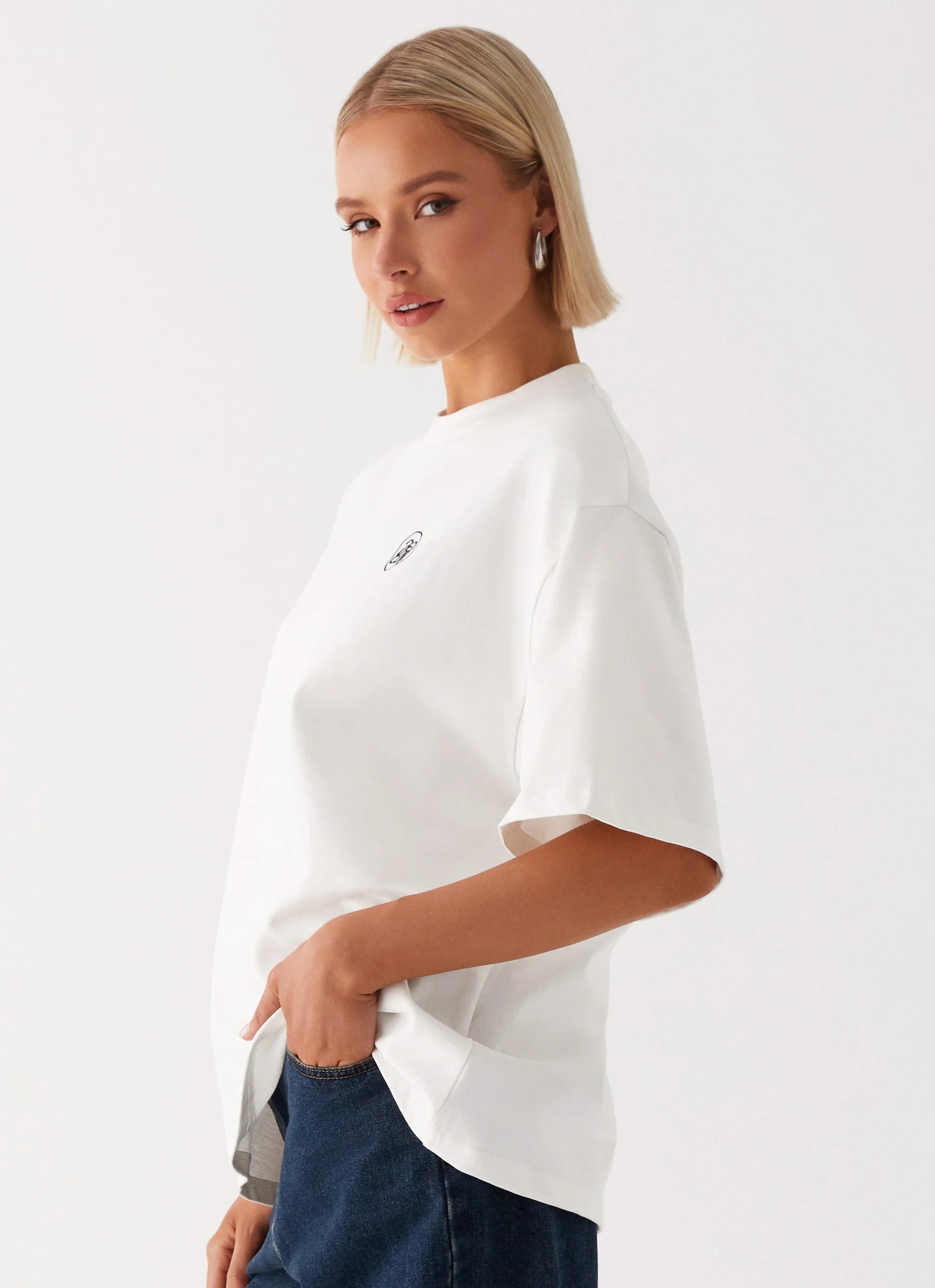 Carefree Monogram T Shirt White
