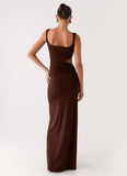 Balvin Cut Out Maxi Dress Cool Chocolate