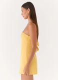 Honey Bow Mini Dress Yellow