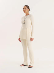 Cream Knitted Trouser