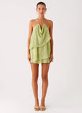 On The Go Beaded Mini Dress Mint