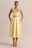 Joy Lemon A Line Midi Skirt