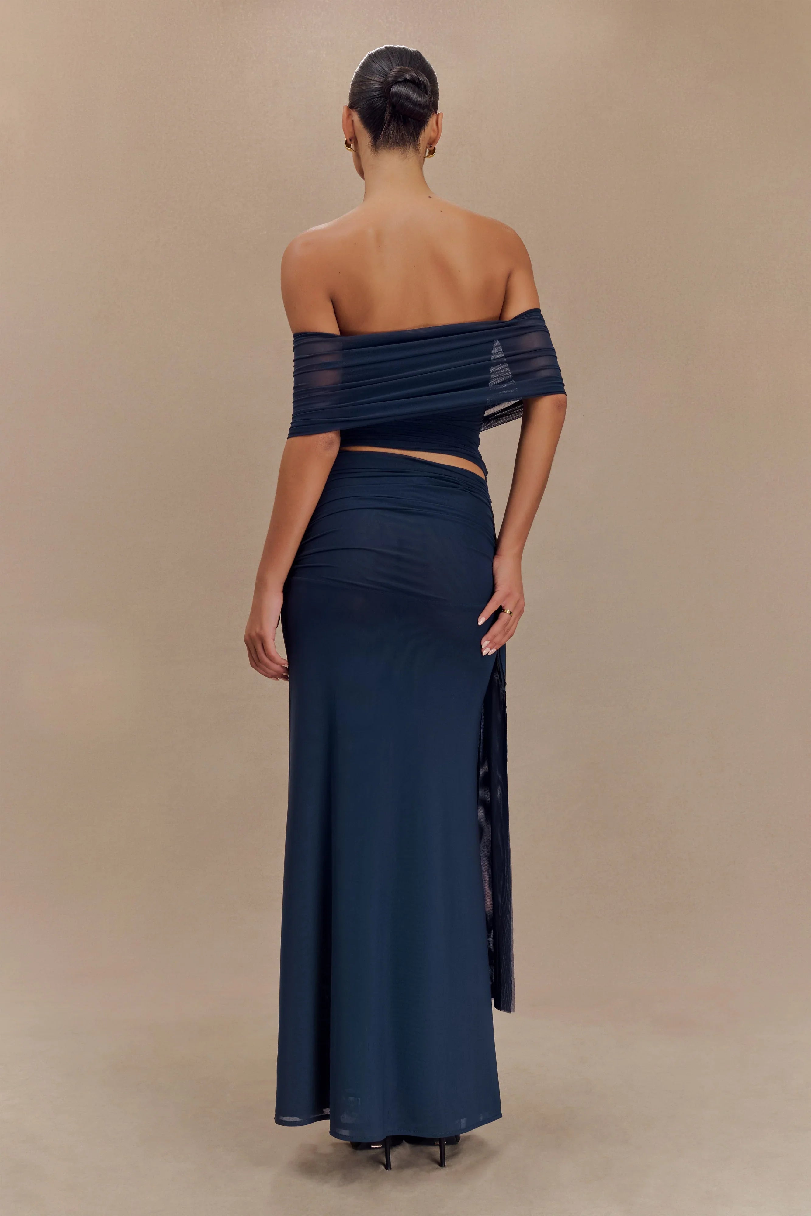 Arna Mesh Maxi Skirt Midnight Blue