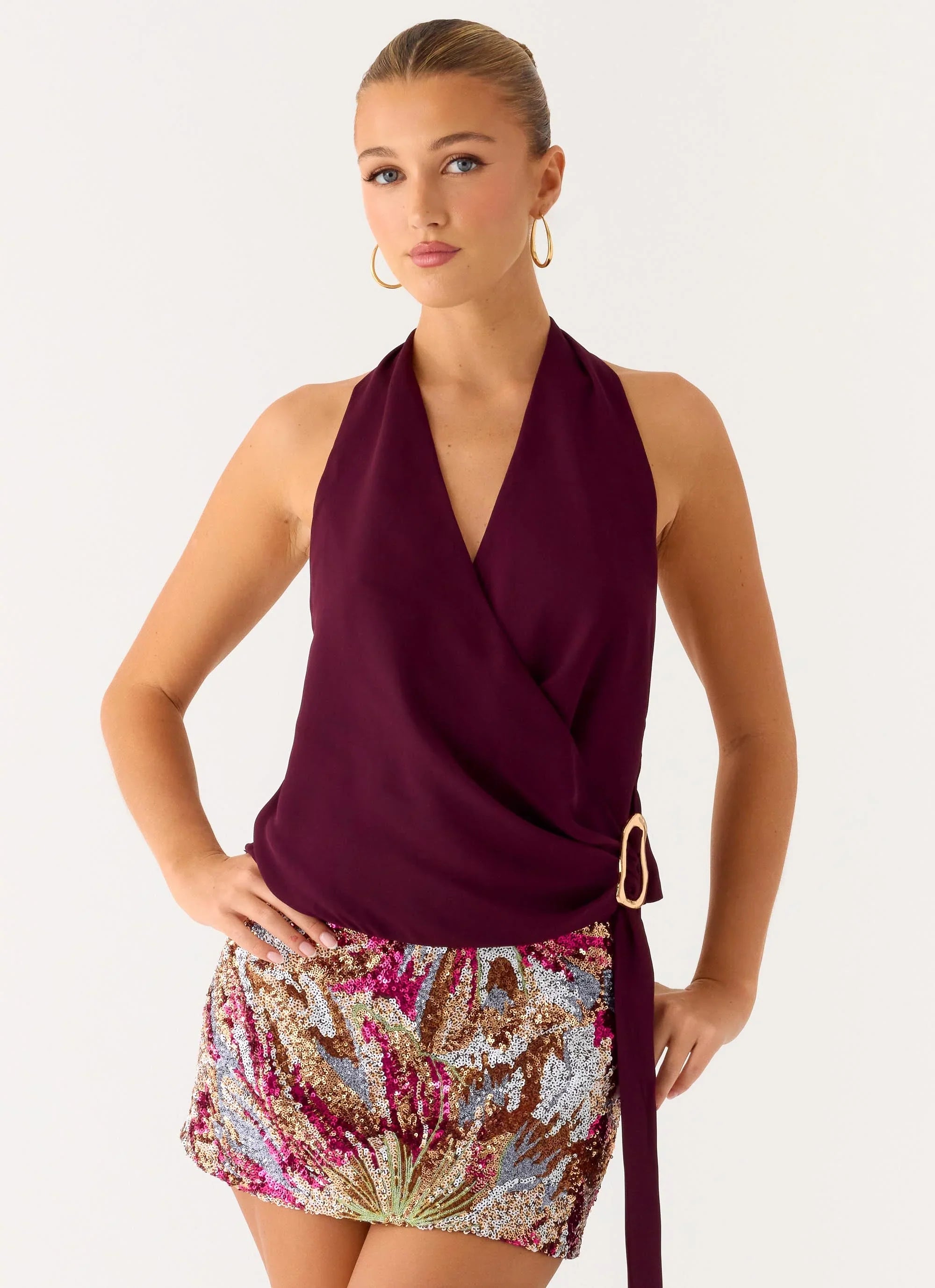 Bright Star Mini Skirt Floral Bead
