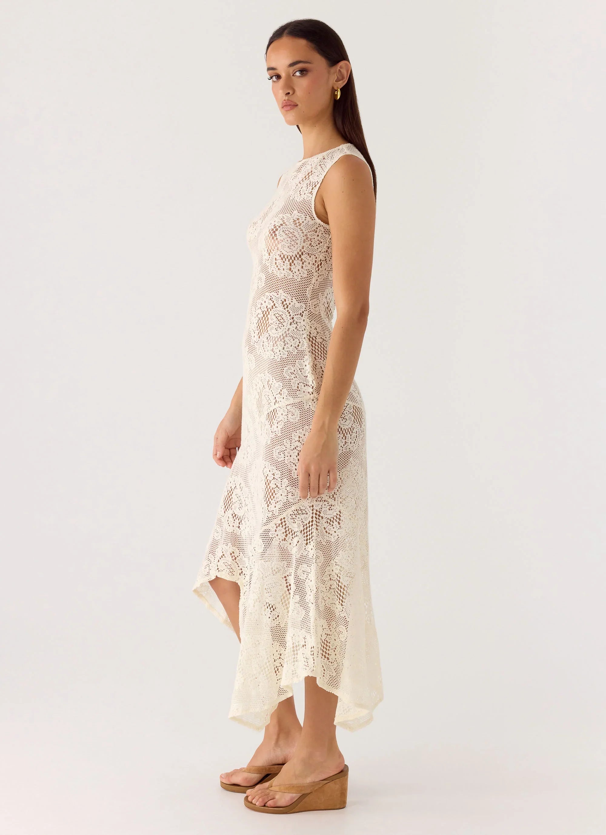 Janayia Midi Dress Ivory