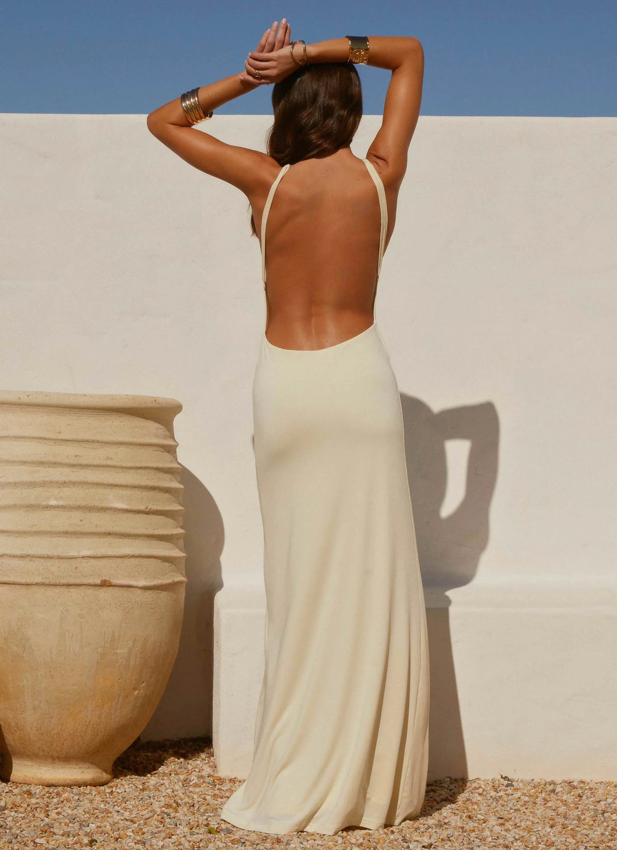 Mistlight Cowl Maxi Dress Yellow