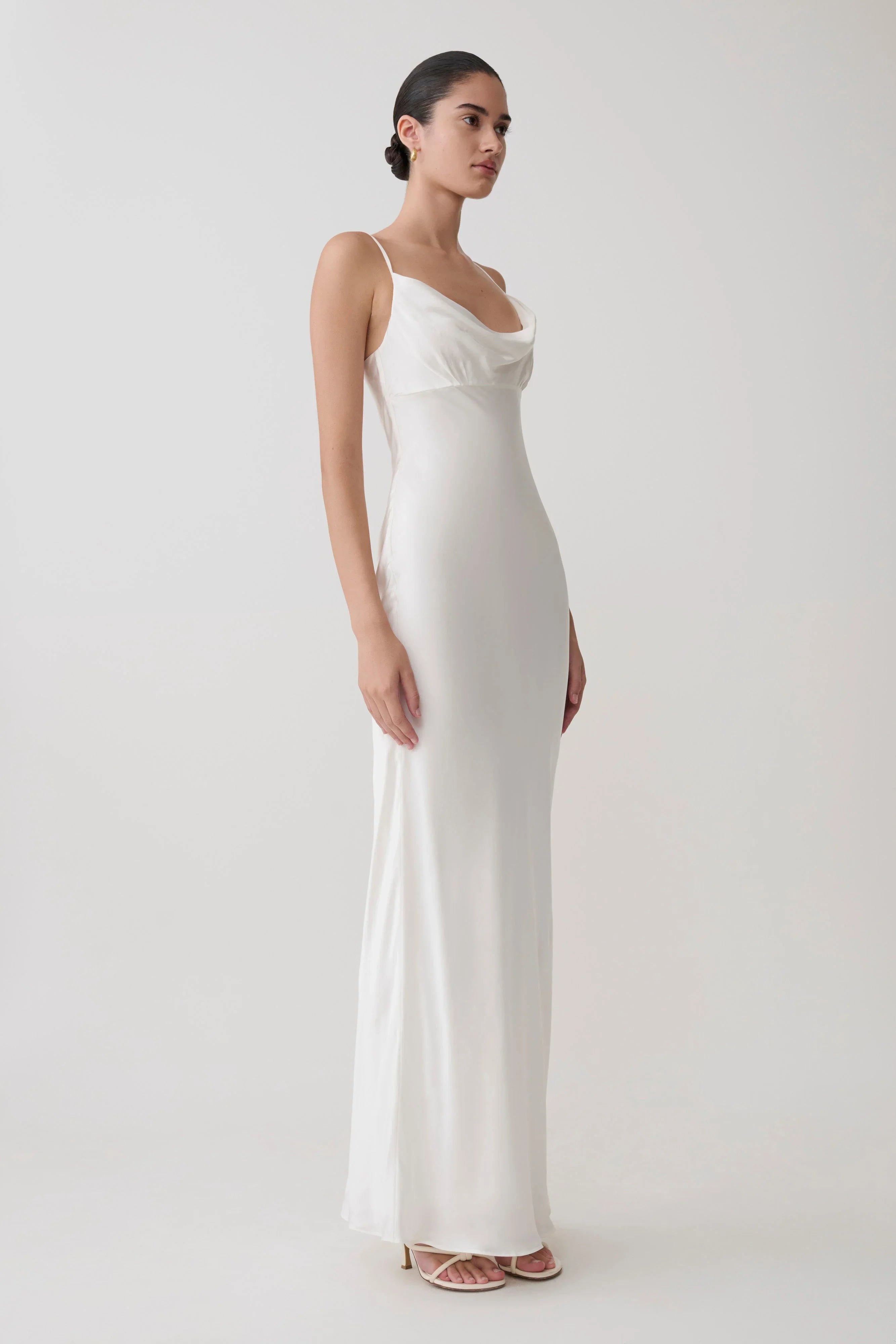 Seraphine Corset Satin Maxi Dress Ivory