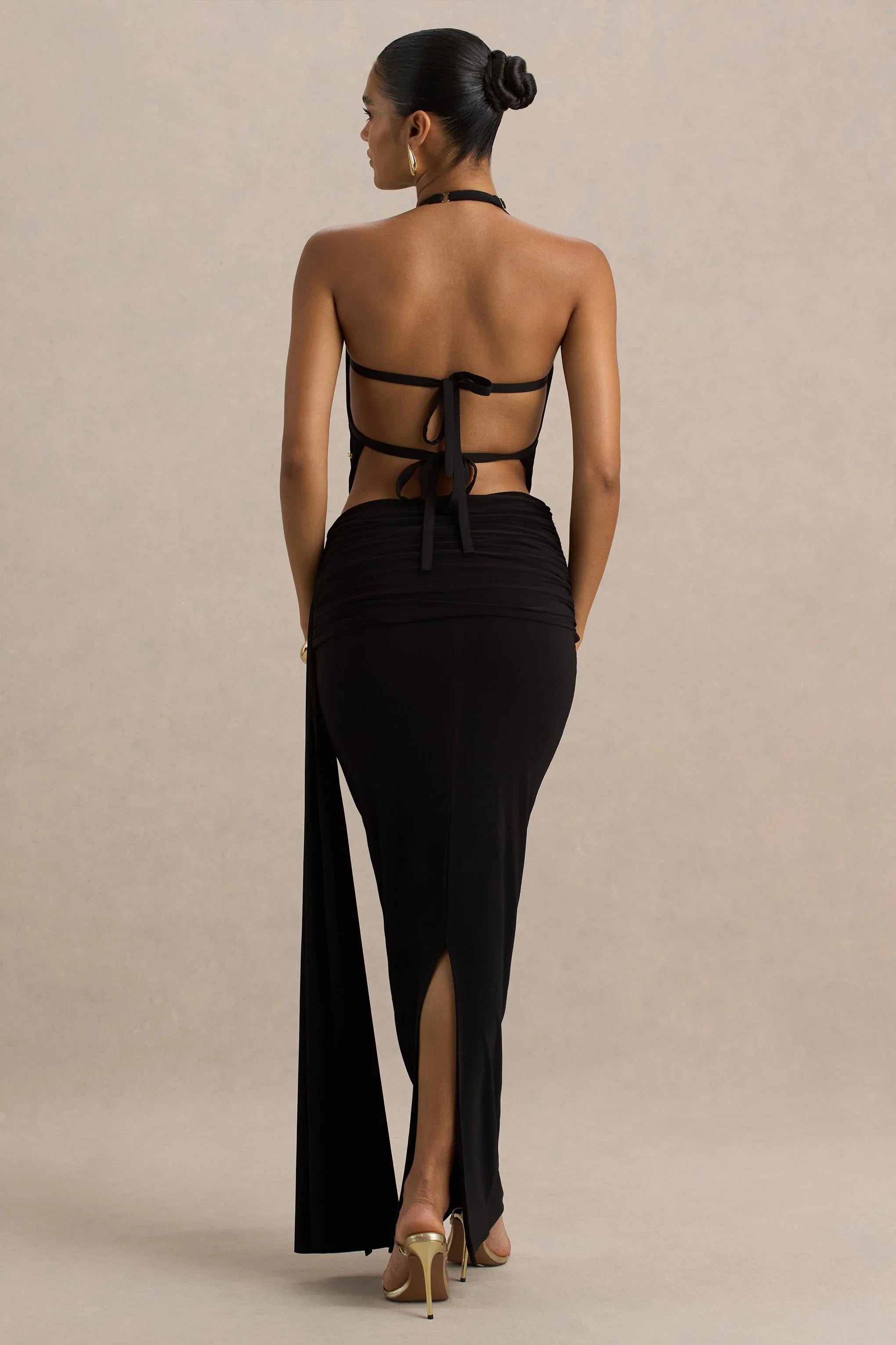 Joi Black Maxi Skirt With Sash Detail