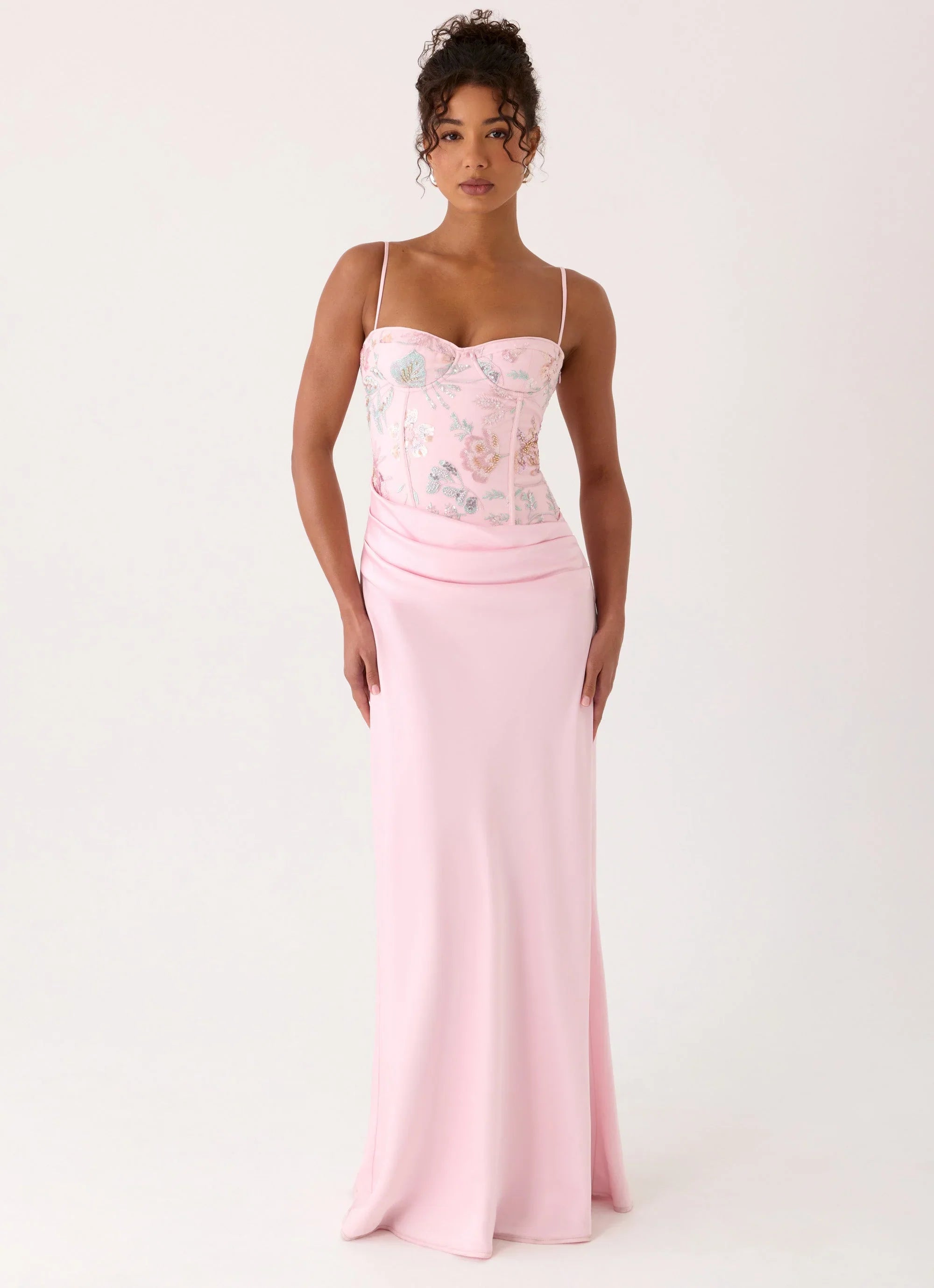 Euphoric Beaded Maxi Dress Pink Everbloom