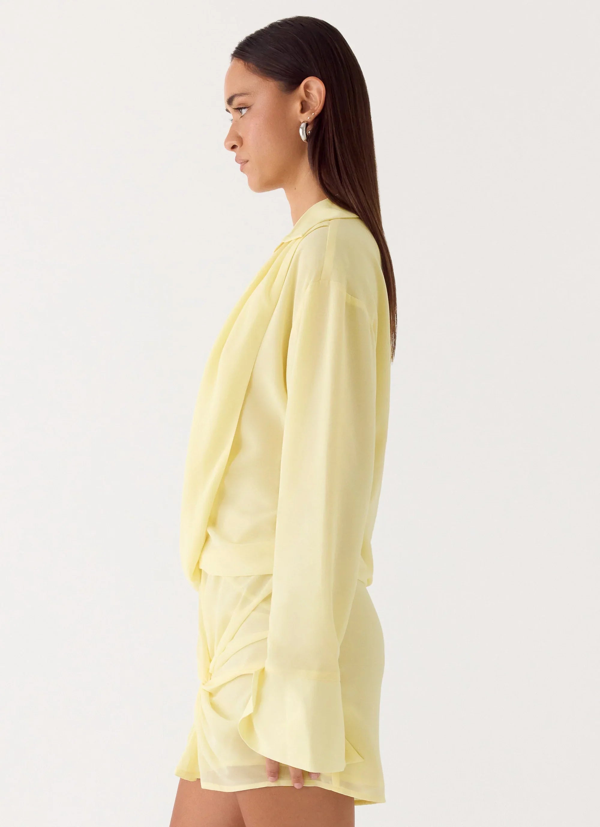 Farretti Shirt Mini Dress Pale Yellow