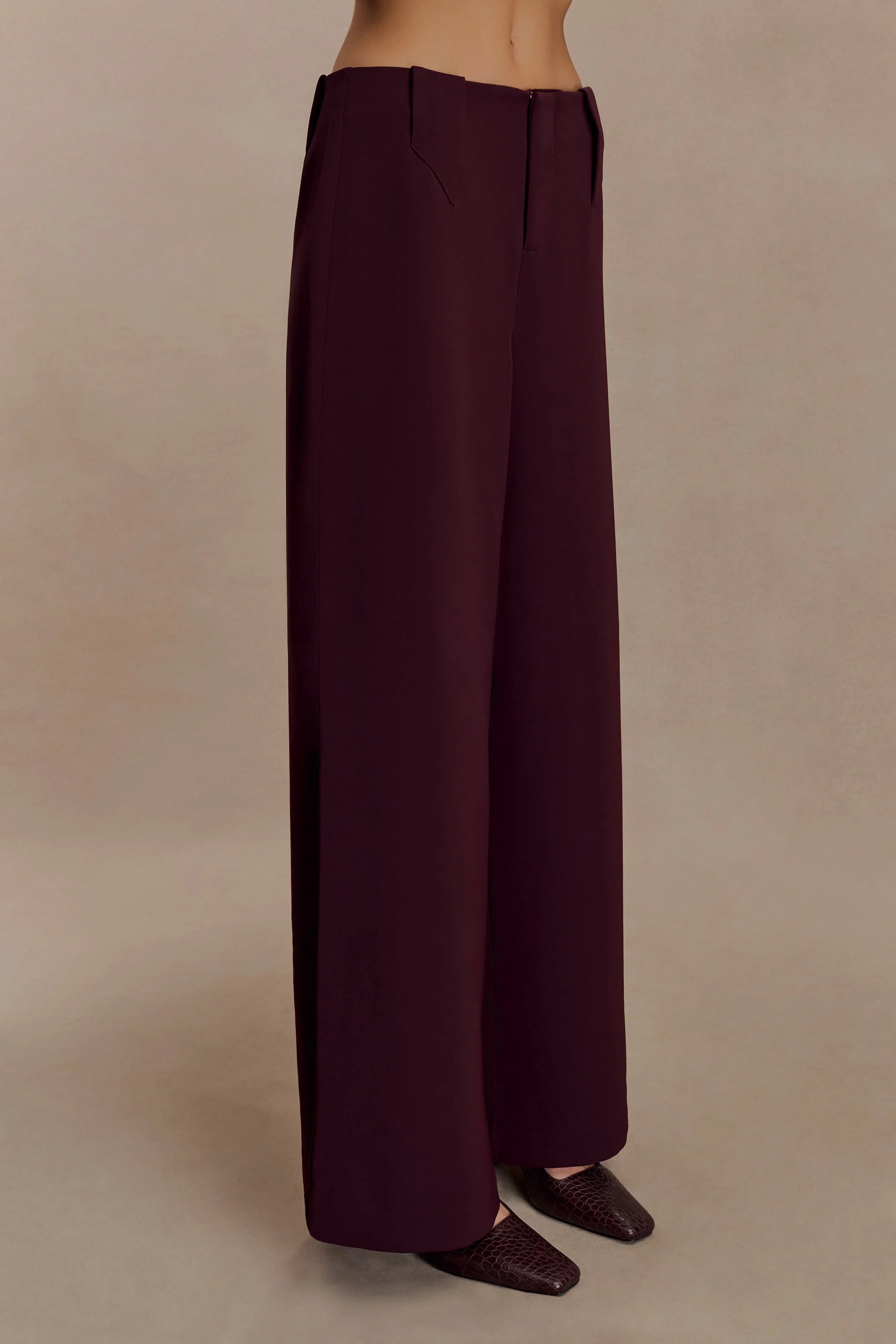 Arlo Wide Leg Suiting Trouser Mahogany