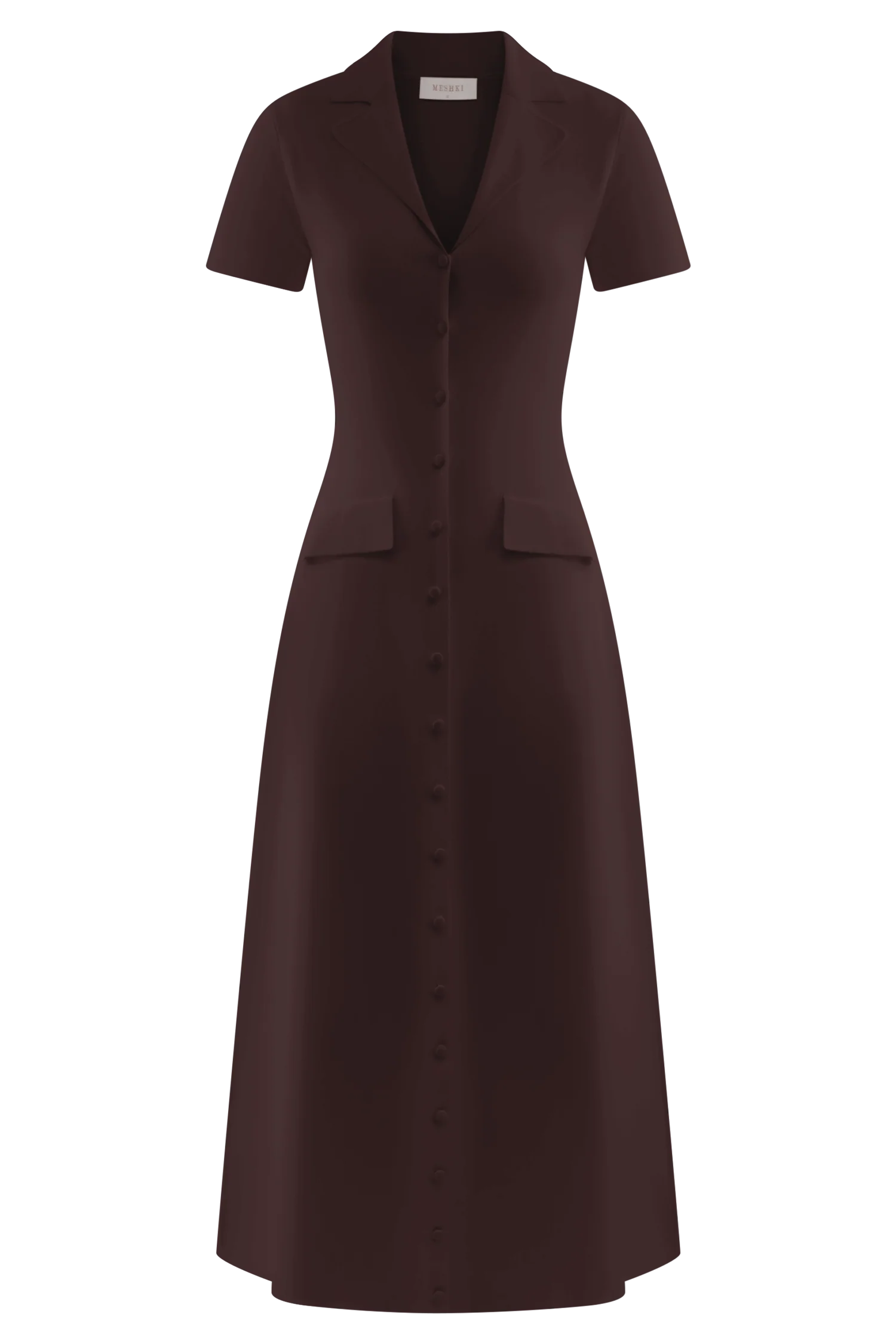 Pearson Short Sleeve Knit Midi Dress Chocolate