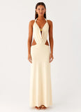 Torina Halter Maxi Dress Lemon