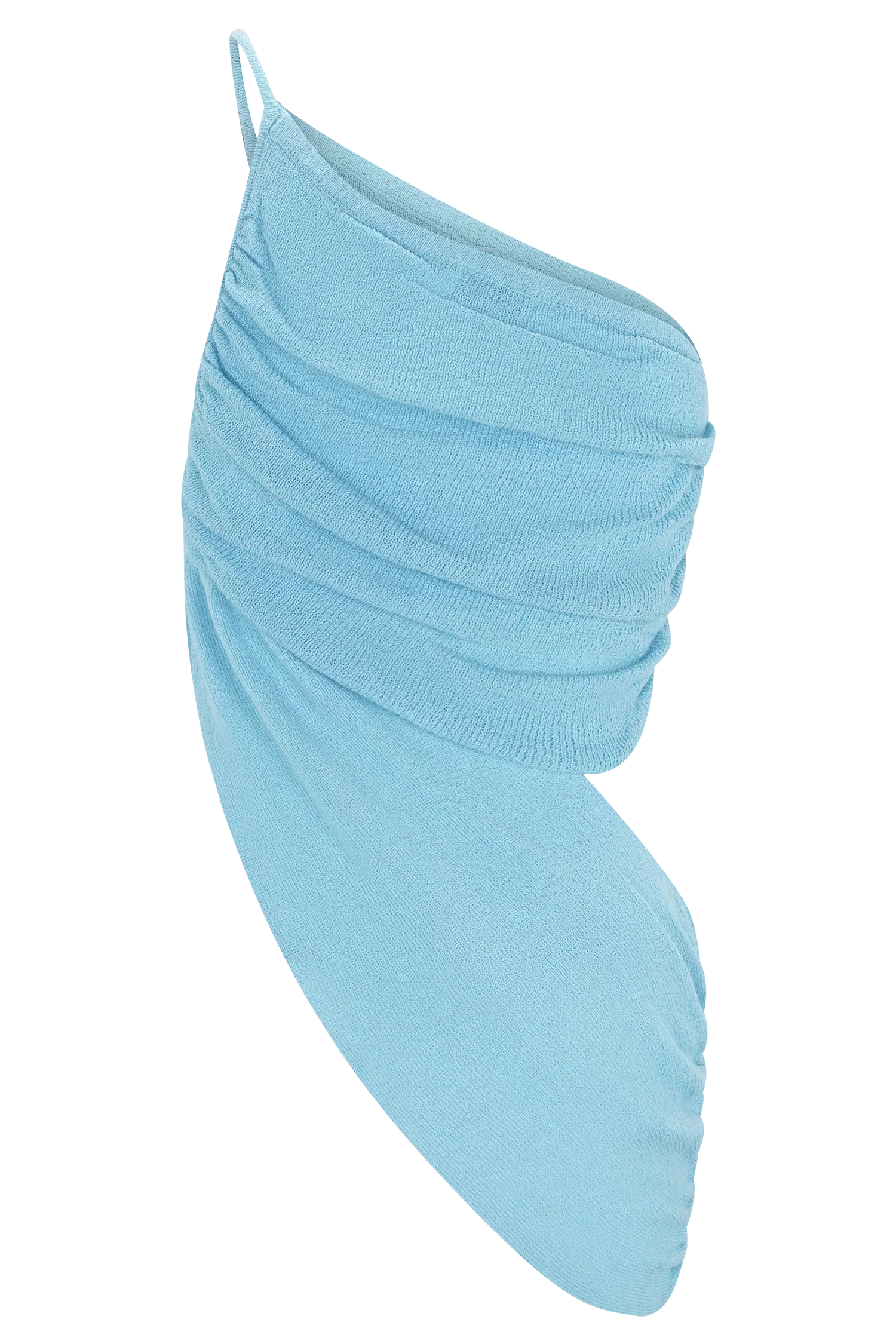 Corah Drape Knit Top Cyan Blue