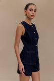 Abel Denim Button Up Top Indigo Blue