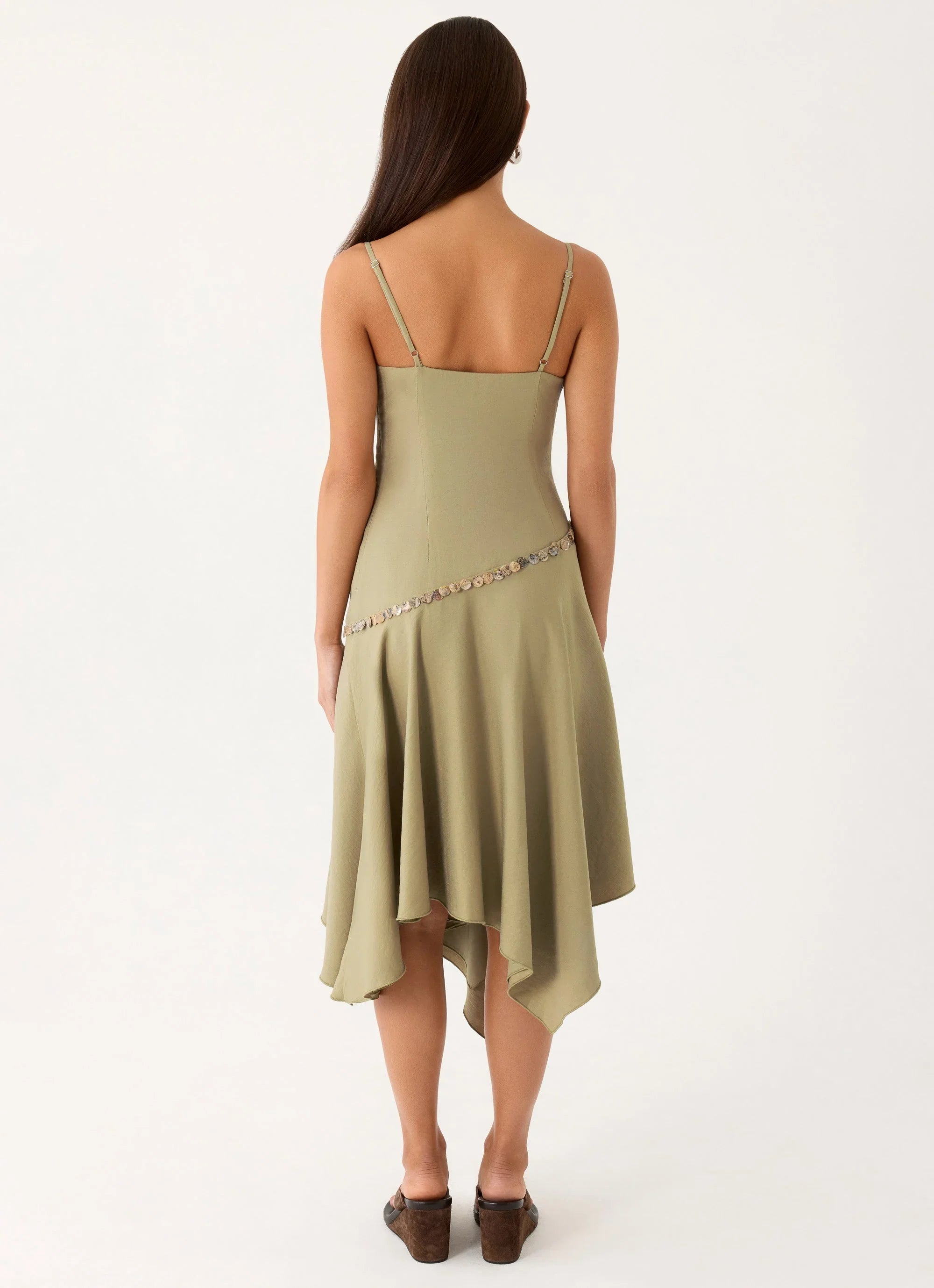 Lazure Midi Dress Pale Olive