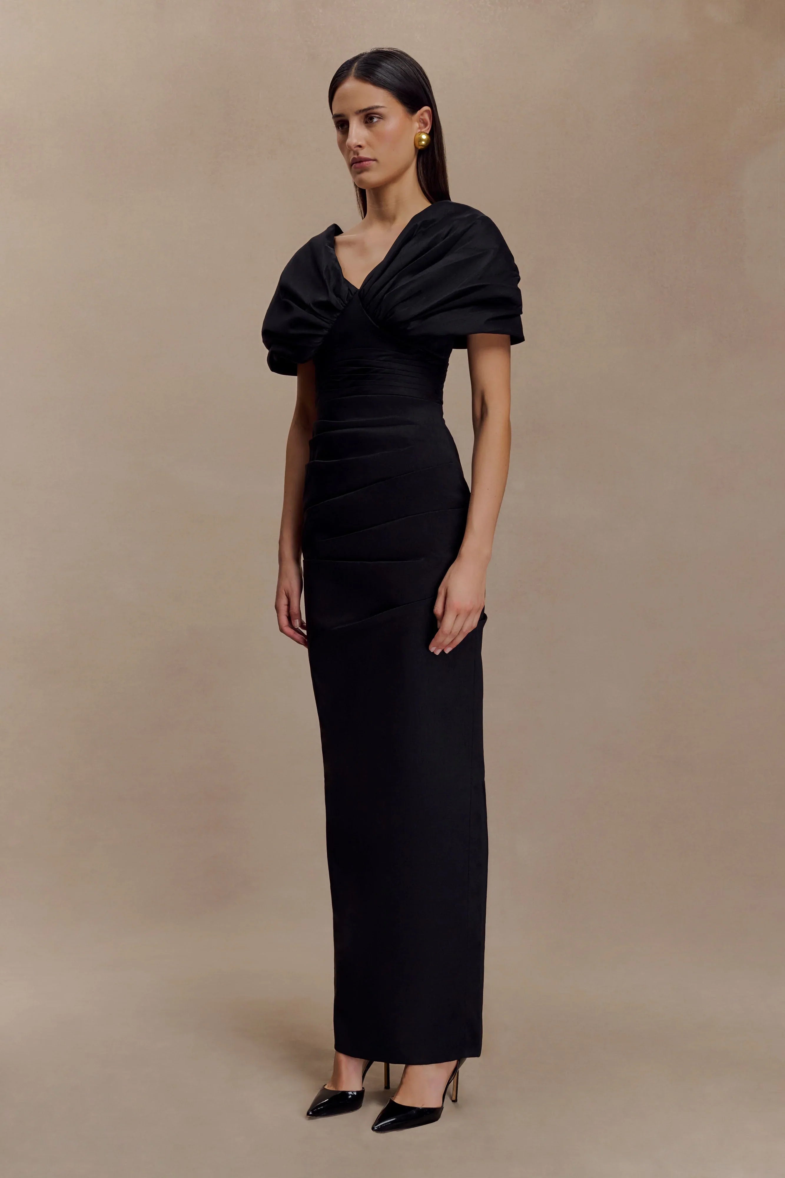 Thelma Bardot Maxi Dress Black