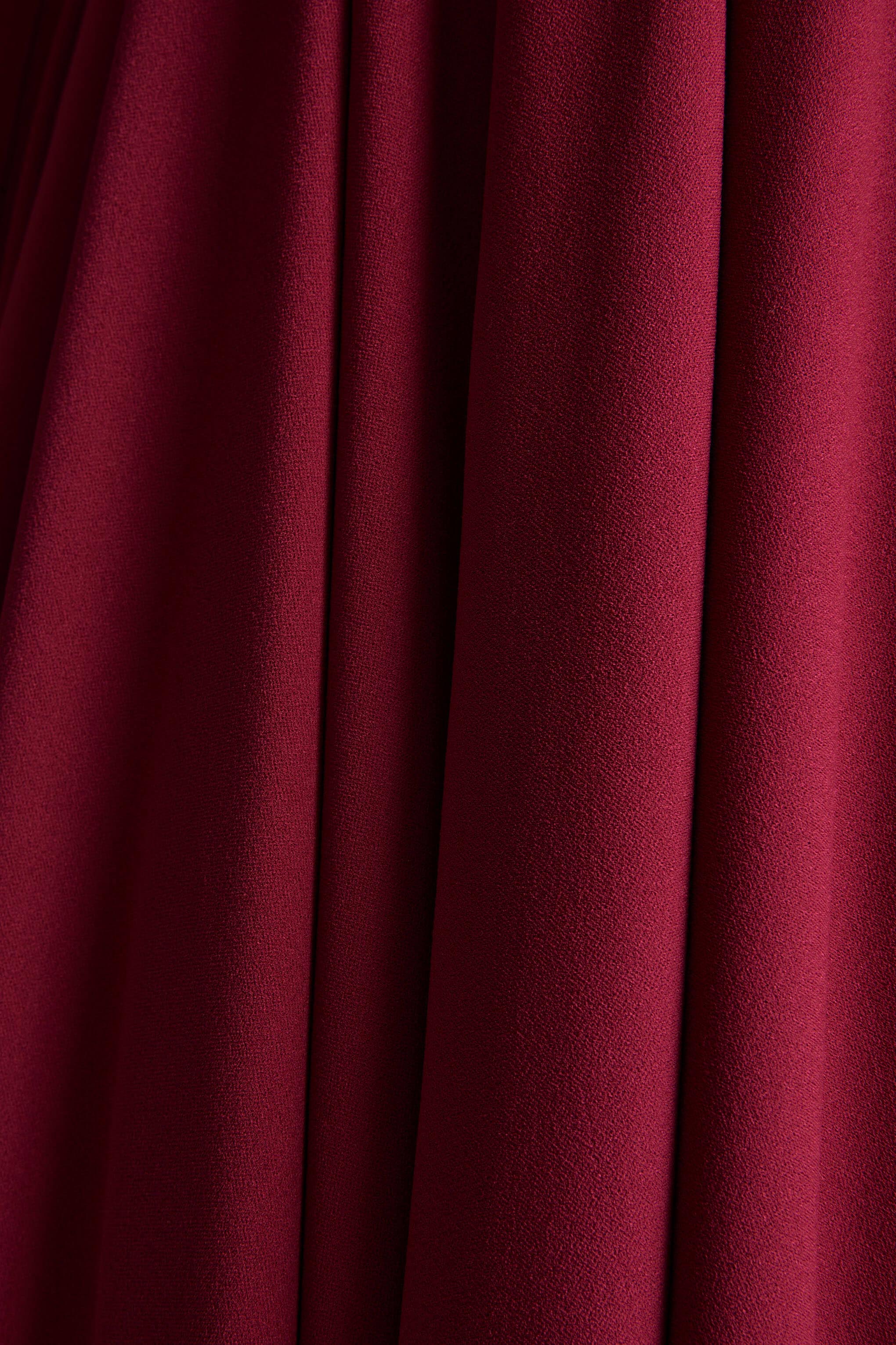 Alison Burgundy Square Neck A Line Midi Dress