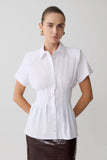 Selma Short Sleeve Linen Shirt White