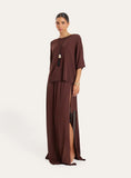 Brown Semi Sheer Short Sleeve Top