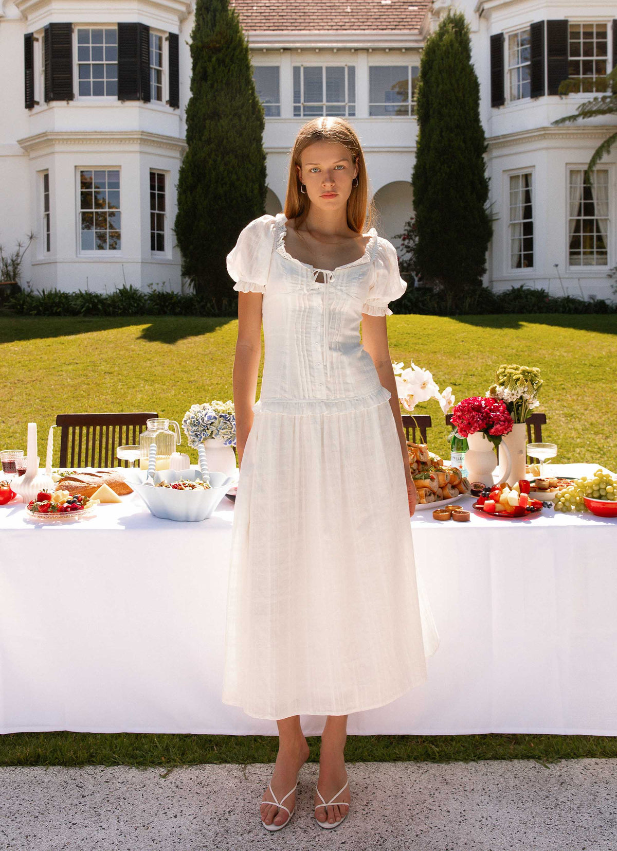 Hundred Percent Midi Dress White