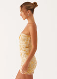 Moorey Beaded Mini Dress Yellow