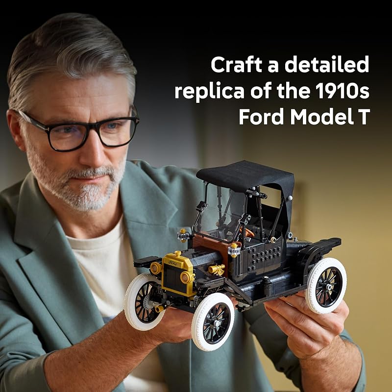 LEGO Icons Ford Model T Building Set for Adults Collectible Kit with Detailed Features for Bedroom Home Office or Shelf Decor Gift for Men Women Car Fans Ages 18 11376