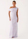 Heart Of Glass Satin Maxi Dress Lilac