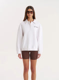 White Branded Polo Sweatshirt